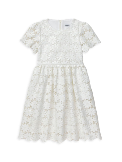 Shop Self-portrait Little Girl's & Girl's Sequined Guipure Lace Dress In White
