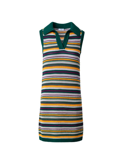 Shop Akris Punto Women's Stripe Cotton Minidress In Sun Multicolor