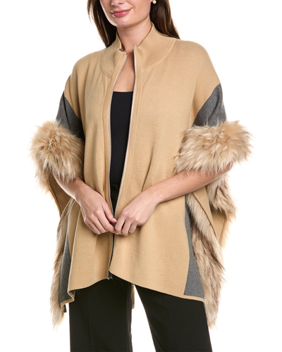 Shop Ost Reversible Poncho In Brown