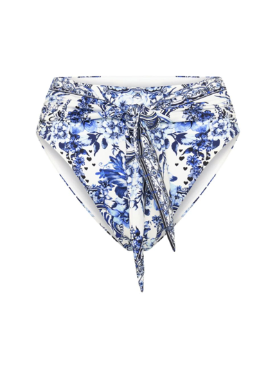 Shop Camilla Women's High-rise Tie-waist Bikini Bottom In Glaze And Graze