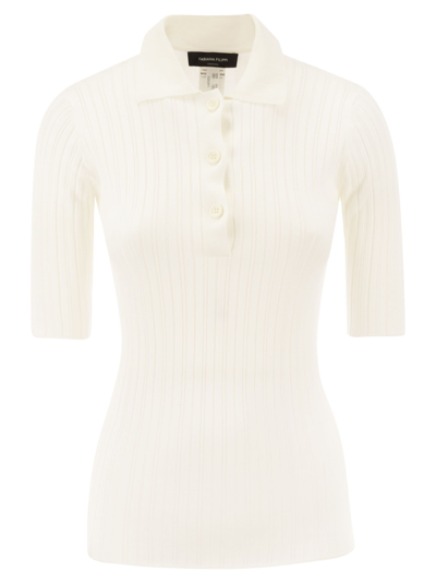 Shop Fabiana Filippi Silk And Cotton Blend Polo Shirt In White