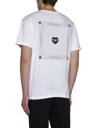 Shop Carhartt T-shirt In White / Black Stone Washed