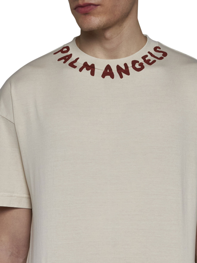 Shop Palm Angels T-shirt In Off White Red