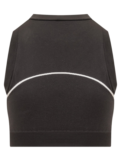 Shop Off-white Seamless Top In Black White