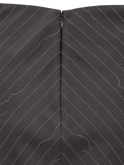 Shop Off-white Mini Pinstripe Twist Skirt In Forged Iron