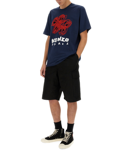 Shop Kenzo Cargo Workwear Shorts In Nero