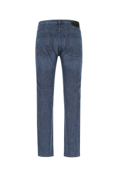 Shop Emporio Armani Cropped Straight Leg Jeans In Denim