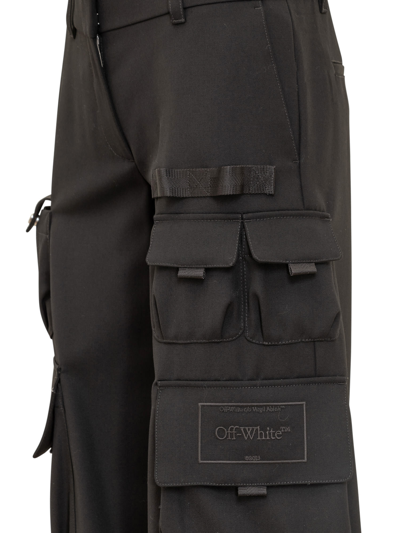 Shop Off-white Toybox Cargo Trousers In Black
