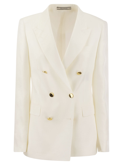 Shop Tagliatore Paris - Linen Jacket In Milk