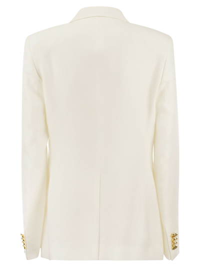 Tagliatore Double Breasted Jacket With All-over Sequins In Milk