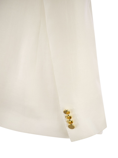 Tagliatore Double Breasted Jacket With All-over Sequins In Milk