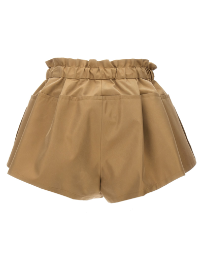 Shop Sacai Pleated Shorts In Beige