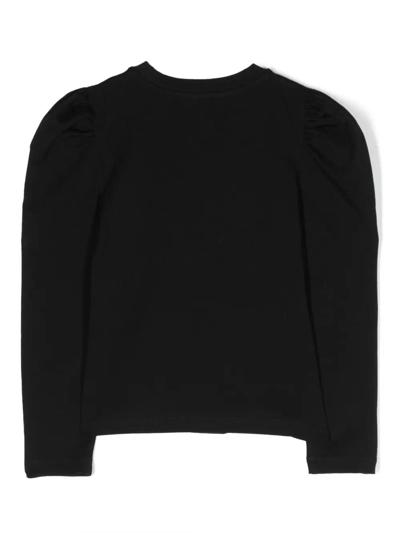 Shop Moschino Teddy Bear Black Jersey Cotton Girl T-shirt In Nero