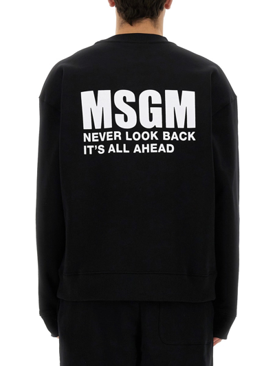 Msgm Sweatshirt With Logo In Black