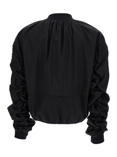 Shop Tatras Bomber Jacket With Curled Sleeves In Technical Fabric Woman In Black