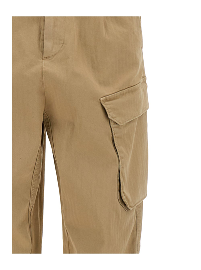 Semicouture Sand-colored Cargo Pants In Cotton Blend Woman In Beige