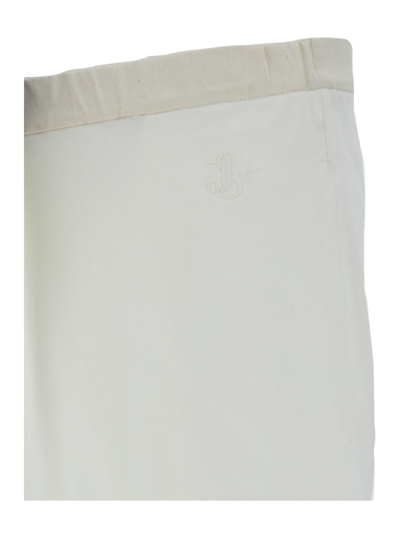 Shop Jil Sander White Wide Leg Bermuda Shorts In Cotton Man