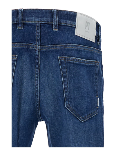 Shop Pt01 Blue Medium Waisted Jeans In Cotton Blend Man