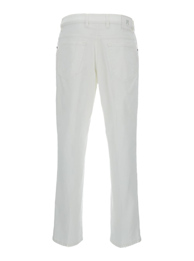 Shop Pt01 White Tapered Leg Jeans In Cotton Blend Man