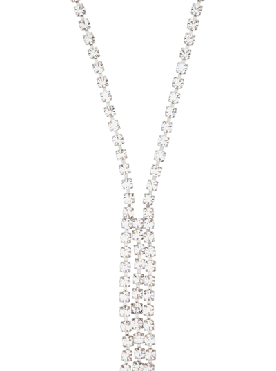 Shop Forte Forte Pendent Strass Long Necklace In Metallic