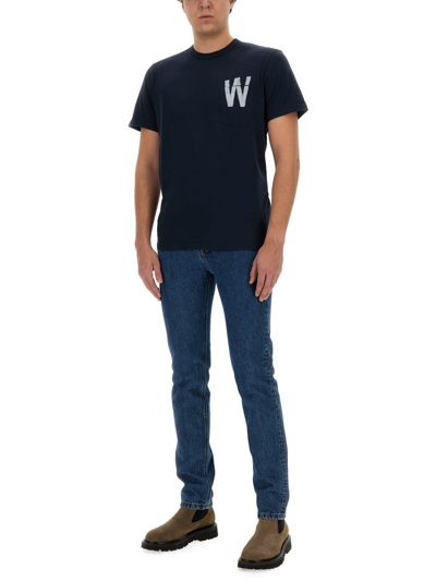 Shop Woolrich T-shirt With Logo  In Blue