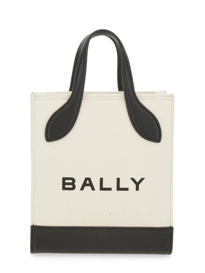 Shop Bally Bag With Logo In O Natural/black+oro