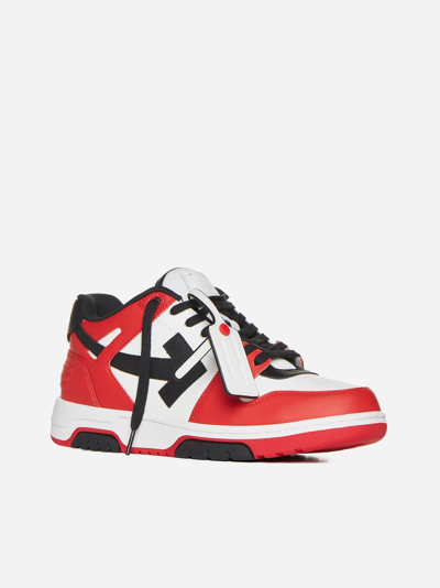 Shop Off-white Out Of Office Leather Sneakers In Rosso