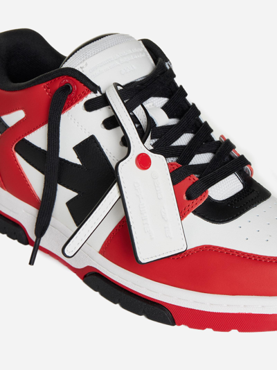 Shop Off-white Out Of Office Leather Sneakers In Rosso