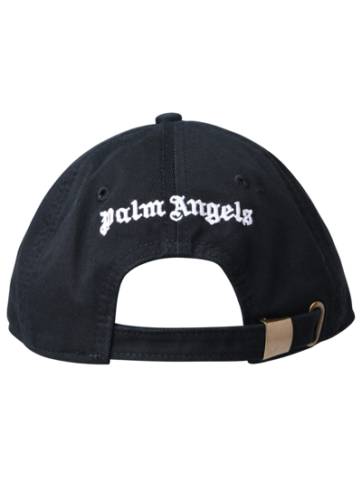 Shop Palm Angels Black Cotton Hat In Black White