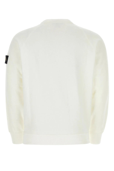 Shop Stone Island White Cotton Sweatshirt
