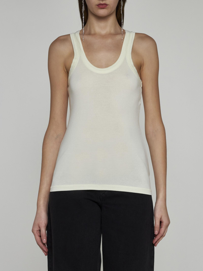 Shop Lemaire Cotton Tank Top In Yellow