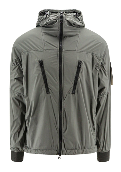 Shop Stone Island Zip-up Foldable Jacket In Muschio