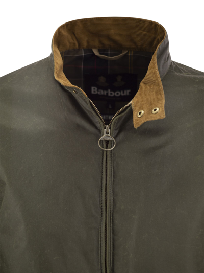 Shop Barbour Royston - Lightweight Waxed Cotton Jacket In Olive Green