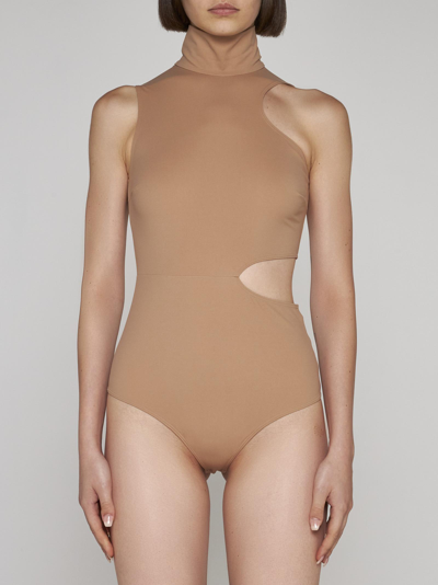 Shop Wolford Warm Up Cut-outs Bodysuit In Nude