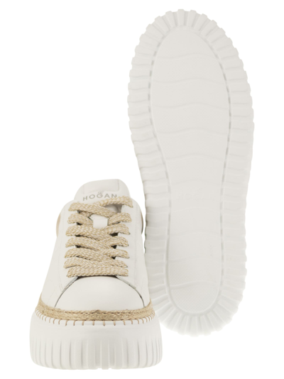 Shop Hogan H-stripes - Sneakers In White/beige