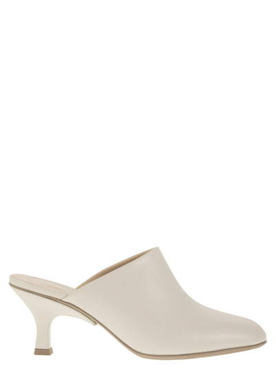 Shop Tod's Leather Sabot In Chalk