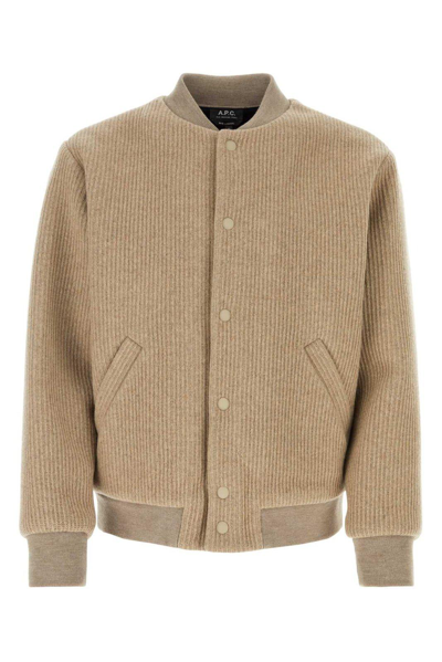 Shop Apc Mick Buttoned Long-sleeved Jacket In Neutrals