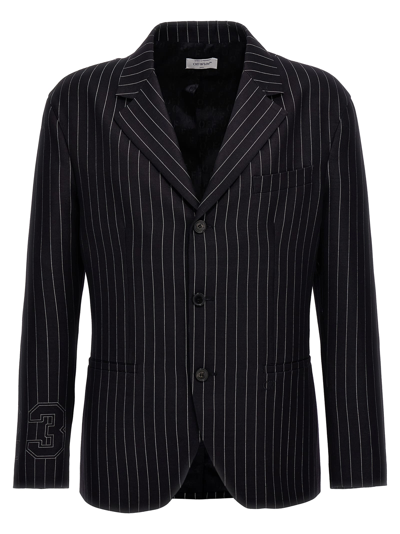 Off-white Off White Pinstriped Blazer In Blue