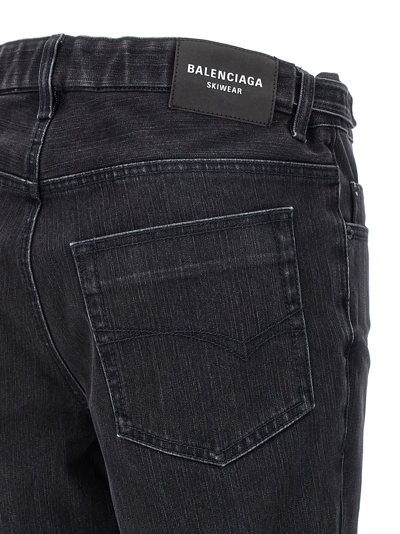 Balenciaga 'alpine' Denim Trousers With Front And Back Pockets In Black