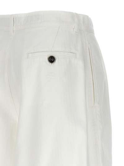 Shop Etro Chevron Bermuda Shorts In White
