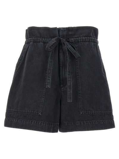Isabel Marant Étoile Ipolyte High Waist Drawstring Shorts In Black