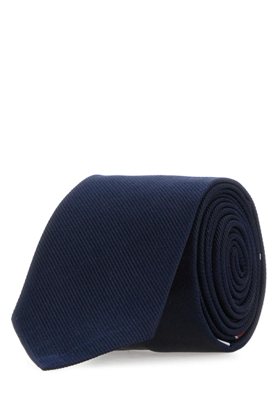Shop Thom Browne Midnight Blue Silk Tie In Navy