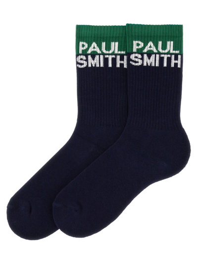 Shop Paul Smith Socks With Logo In Navy