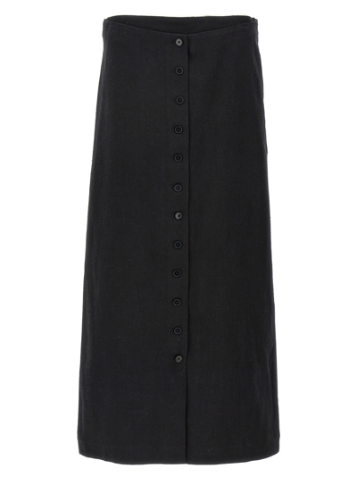 Loulou Studio Atri Skirt Buttons Pockets In Black