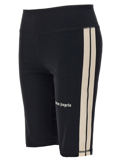 Shop Palm Angels Track Cycling Bermuda Shorts In White/black