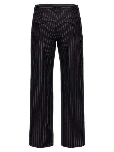 Shop Off-white 23 Pinstripes Trousers In Blue