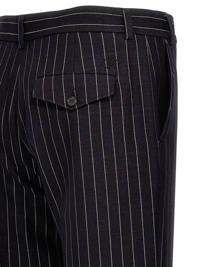 Shop Off-white 23 Pinstripes Trousers In Blue
