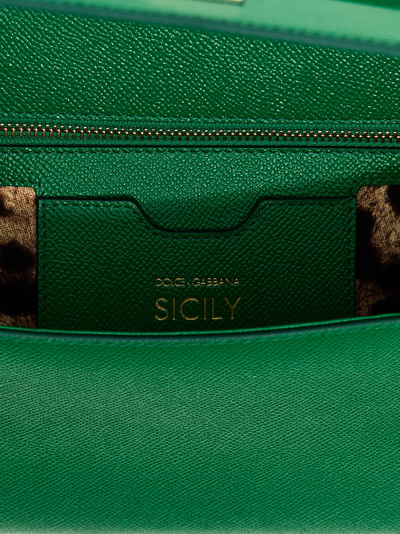 Shop Dolce & Gabbana Sicily Large Handbag In Green
