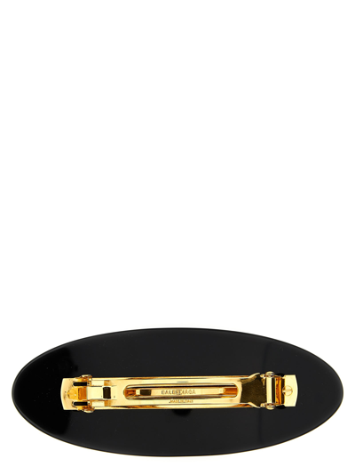 Balenciaga Logo Applique Hair Clip In Black