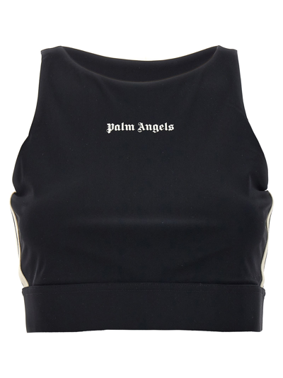 Shop Palm Angels B Track Training Sports Top In White/black